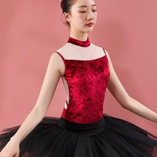 Ballet Leotard for Women Gymnastic Swimsuit for Dancing Ballerina Dancewear Velvet Dance Leotards Classic Dance Costume Bodysuit