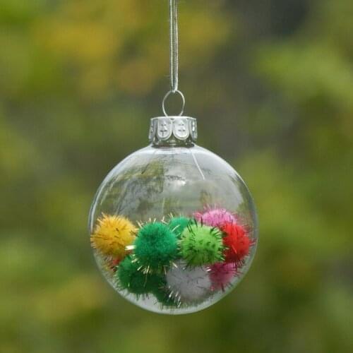 Free Shipping 2pcs/pack Diameter=10cm Transparent Glass Ball Pendant Wedding Party Decorative Hanging Globe Christmas Ornaments