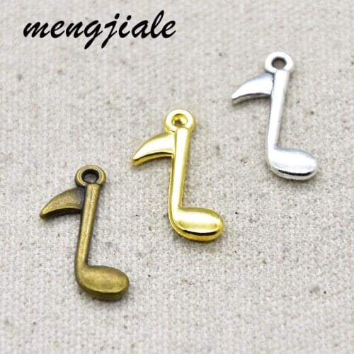 40pcs Hot Sell Alloy Metal Musical Note Charms For Jewelry Making DIY Handmade Craft 23*13mm