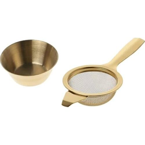 Hot Gold/Silver 304 Stainless Steel Mesh Tea Infuser Metal Cup Strainer Strainer Loose Leaf Filter With Handle Kitchen Tool