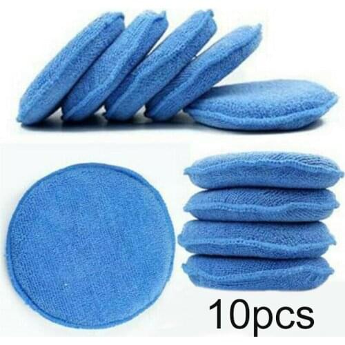 Microfiber Polishing Pad Sponge Supplies 10pcs Waxing 125mm 5 Inch Blue Buffer Car