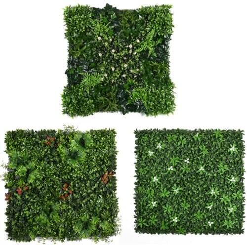 50x50CM Artificial Plant Lawn Grass Fake Decorative Wall Plant Green Leaf Panels Hedge Privacy Hedge Screen Garden Panel Privacy