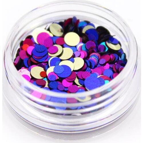 Mix Round Thin Sequins Circle Nail Art Sheet Glitter Tips UV Gel 3D Nail Decoration Manicure DIY Accessories 12Colors
