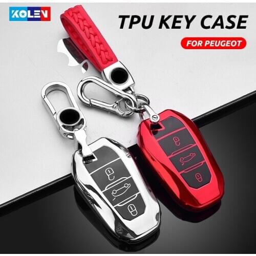 Soft TPU Car Remote Key Case Cover Shell For Peugeot 308 408 508 2008 3008 4008 5008 Citroen C4 C4L C6 C3-XR Picasso DS3 DS4 DS5