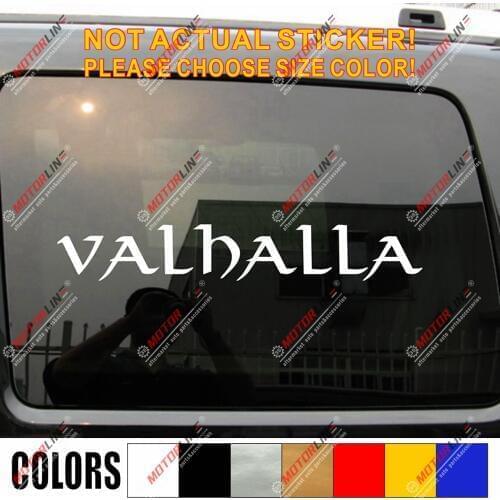 Valhalla lettering Decal Sticker Odin Viking Norse Car Vinyl pick size color