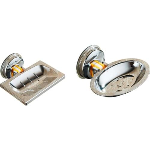 Wall Mounted Draining Tray Holder Powerful Suction Cup Without Drilling Soap Dish Hanger Home Bathroom Accessories