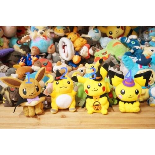 Original Halloween EEEVE Pickchu Raichu Plush Doll Poke Toy Pocket 15cm Gift