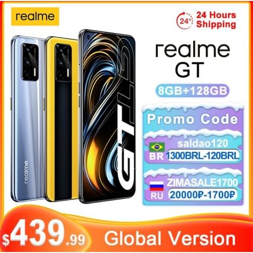 Original Realme GT 8GB 128GB Global Version 5G NFC Snapdragon 888 65W Super Dart Charge 120Hz 6.43" AMOLED Smartphone
