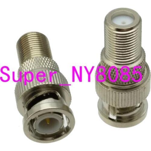 Adapter BNC plug male to F TV female jack RF connector straight M/F