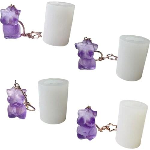Crafts 3D Female Model Keychain Epoxy Resin Mold Pendant Casting Silicone Mould