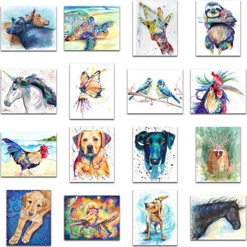 Full Round Diamond painting Colorful Animal Full Square Diamond embroidery Cross stitch Unicorn DIY 3D Diamond mosaic Butterfly
