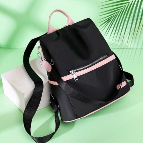 2021 Casual Oxford Backpack Women Black Waterproof Nylon School Bags for Teenage Girls High Quality Fashion Travel Tote Packbag