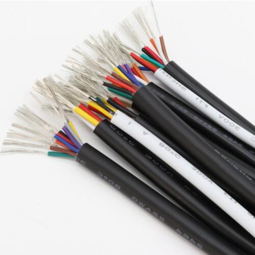 1M UL2464 Sheathed Wire Cable Channel Audio Line 28AWG 2 3 4 5 6 7 8 9 10 Cores Insulated Soft Copper Cable Signal Control Wire