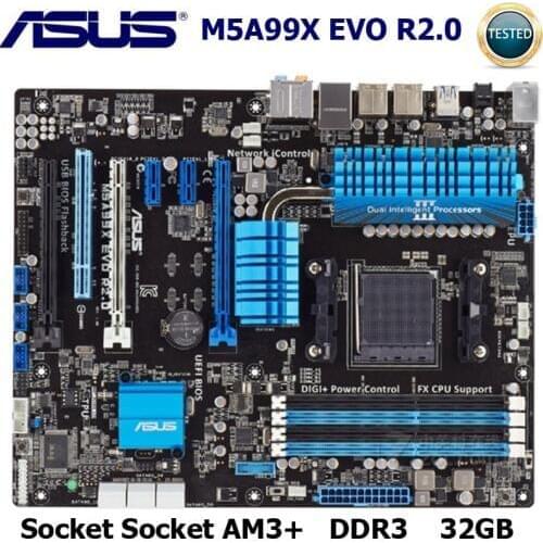 Socket AM3+ Asus M5A99X EVO R2.0 Motherboard DDR3 AMD 990X 32GB AMD FX/PhenomII PCI-E 2.0 USB3.0 Original Desktop Asus Mainboard