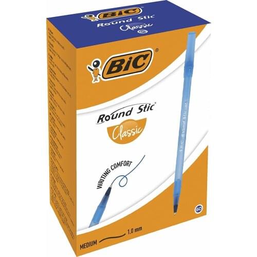 Bic Round Stic Ballpoint Pen 60 PCs Box Stationery School Supplies Office Writing Tools for School Office Desk Best Quality
