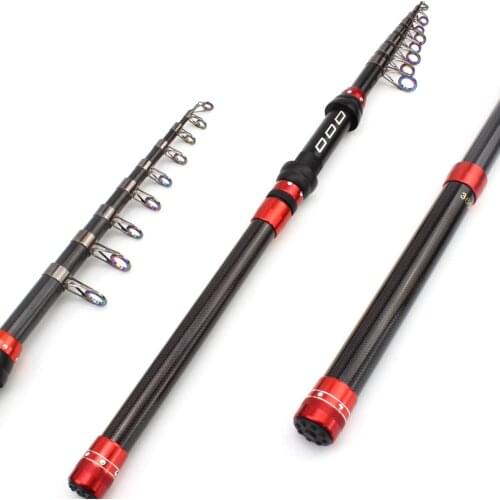 1.8-3.6M super hard carbon spinning fihsing rod carp Trout telescopic rod short travel pole boat rock stick pike trout bass rod
