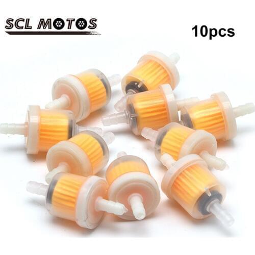 SCL MOTOS Universal 10Pcs/set 6mm Hose Motorcycle Petrol Gas Fuel Gasoline Oil Filter For Scooter Motorcycle Moped Scooter Dirt