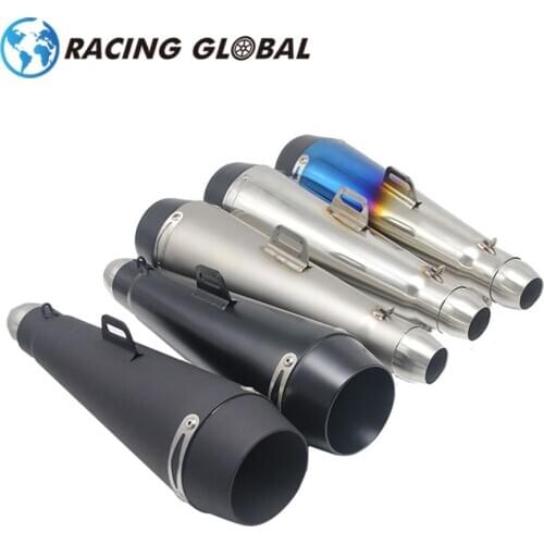 ALCON-Racing Motorcycle Exhaust Muffler 51mm Exhaust Pipe Universal Modified Stainless Steel Fit Most Motorbike Dirt Bike ATV