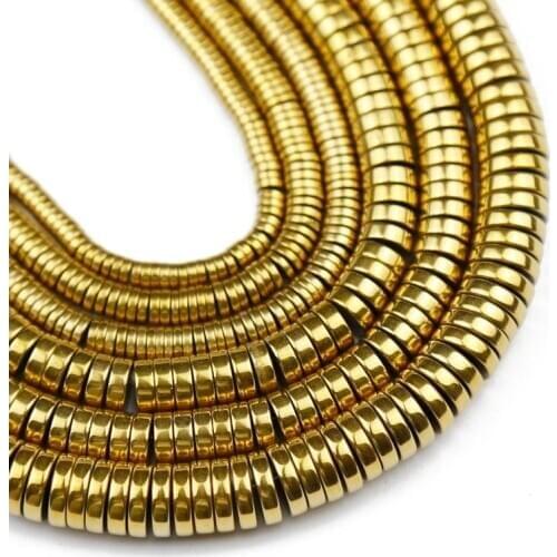 YHBZRET Gold Coin Hematite Natural Stone 3/4/6/8mm Flat Round Spacer Loose Beads for Jewelry Making Diy Bracelet Accessories 15