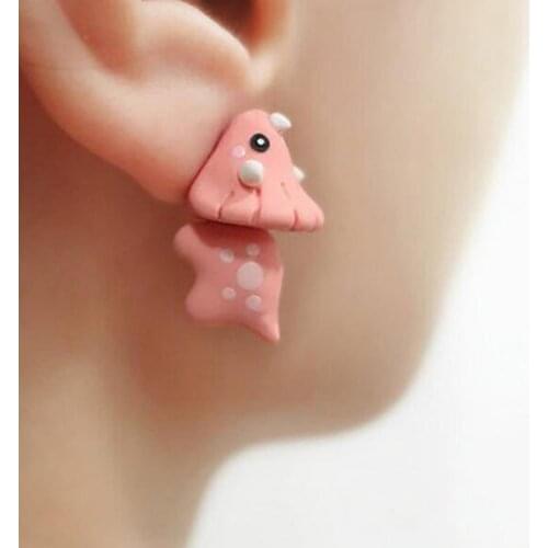 3D Animal Mini Shape Women Earrings Bite Posture Alloy Cartoon Adorable Stud Earrings Jewelry Accessory Earrings 2021 Trend