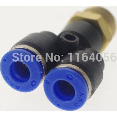 10pcs 4mm-1/8 Threaded Male Y Pneumatic Jointer Connector