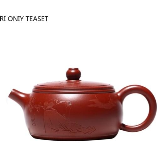 160ml Boutique Yixing Purple Clay Teapot Raw Ore Dahongpao Ball Hole Filtration Tea Pot Household Zisha Beauty Tea Set Supplies