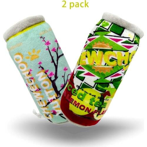 New Design Plush Dog Pet Toys Fashion Drinks Bottle Toys With Squeaky Dog Soft Toys 2pcs one pack