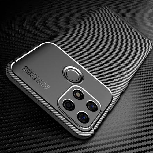 A15 Shockproof Carbon Case for OPPO A15 Case Silicone TPU Cover for OPPO A 15 Phone Case Soft Back Cover For A15