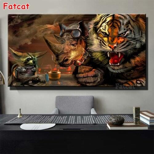 Tiger Animal Game Character Diamond Embroidery Full Round 5D DIY Diamond Painting Cross Stitch Kit Cartoon Handmade gift PP1696