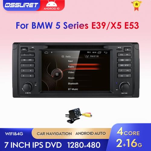 Android10 Car Multimedia GPS Radio DVD Stereo Player for BMW E38 E39 5 7 X5 E53 DSP Audio 1 Din Navigation BT WIFI Bluetooth SWC