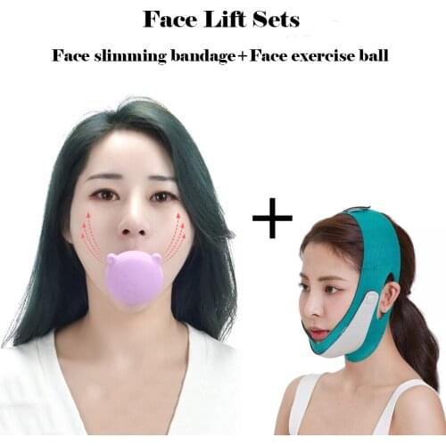 Face Lift Slimming Device Face Bandage Facial training ball Thin Chin Cheek Lift Up Belt Anti Wrinkle Strap Face Care Sets