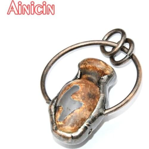 Brown Color DZI Agate Vase Shape With Big Circle Pendants National jewelry accessories DIY Findings 10pcs/lot