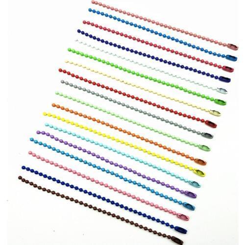 100pcs 2.4mmx12cm Ball Metal Chain Beading Ball DIY Jewelry Handmade Bags Key Chains Buckle Colorful Accessories