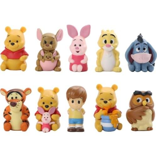 Disney Anime Winnie The Pooh Piglet Tiger Owl Kanga Eeyore Rabbit Action Figure Doll Model Decoration Toys For Children Gift
