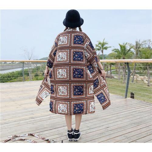 Japanese-style kimono robe summer beach street kimono travel jacket long sunscreen clothing girlfriends coat casual homewear