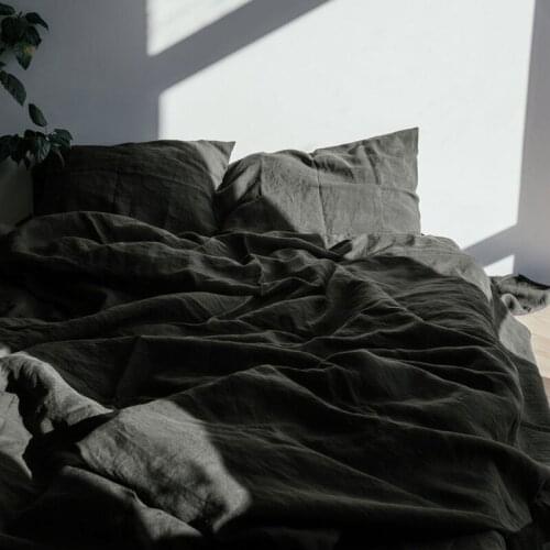 3PCS 100% Linen Duvet Cover Set with 2 Pillowcase King Queen Full Twin Size Nature Flax Quilt Comforter Cover Custom Size