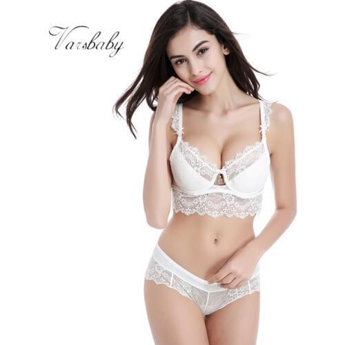 Varsbaby Women Sexy Lace Romantic Temptation Underwear Young Push Up Underwire Bra Sets