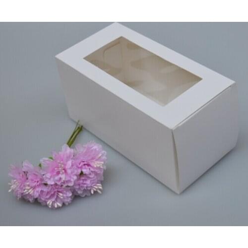10pcs 9 Size White Cardboard Paper Gift Box Square Display PVC Window Box DIY Handmade White Paper Small Jewelry Soap Box