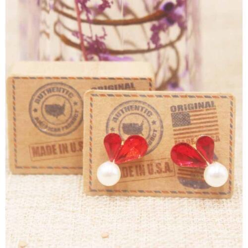 2019 Hotsale 200pcs/1lot 5*3.5cm Jewelry Display Card and Stud Earring packaging cards+oppbads Multi-color can custom