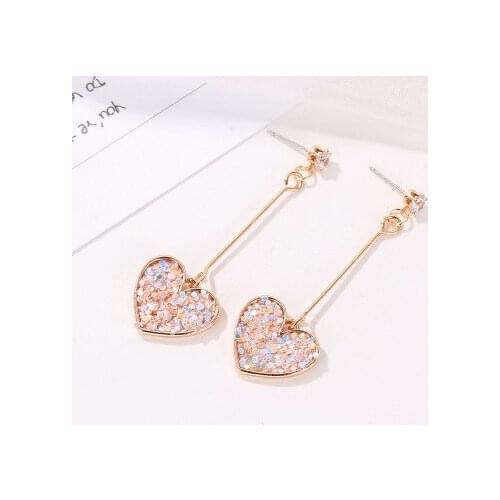 Korean version of small fresh and loving tassel earrings sweet net red wind colorful earrings fashion wild popular jewelry