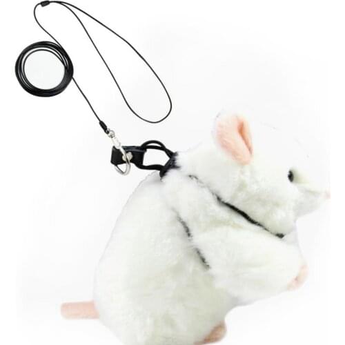 Small Animal Leash Harness Adjustable Hamster Leash Rabbit Leash with Harness PU Leather Harness Rope for Small Animal