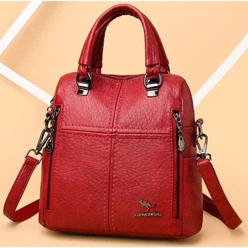 3in1 Backpack Multifunction Women Backpacks Vintage Leather School Bags For Girls Shoulder Bag Ladies Travel Backpack Mochilas