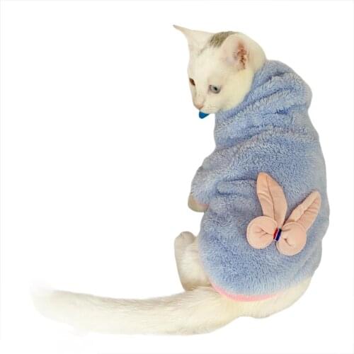 Softie Blue Bunny Hoodie for Cats, Cat Clothes, Cat Fashion