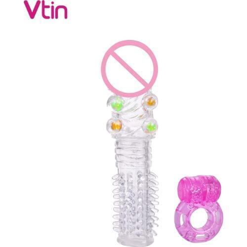 Men Penis Covers Lengthen Delaying Ejaculation Cock Ring Erotic Sex Toys For Men Products Slave Games For Adult Sex Shop