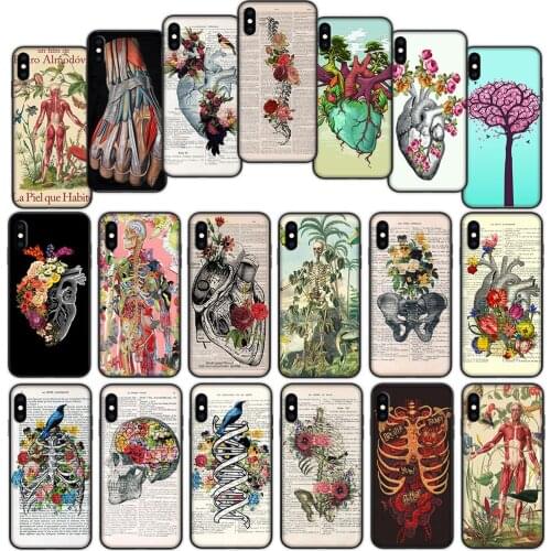 Human organs Art paintings Soft Cover Case for iPhone 7 8 6 6S 5 5S SE Plus