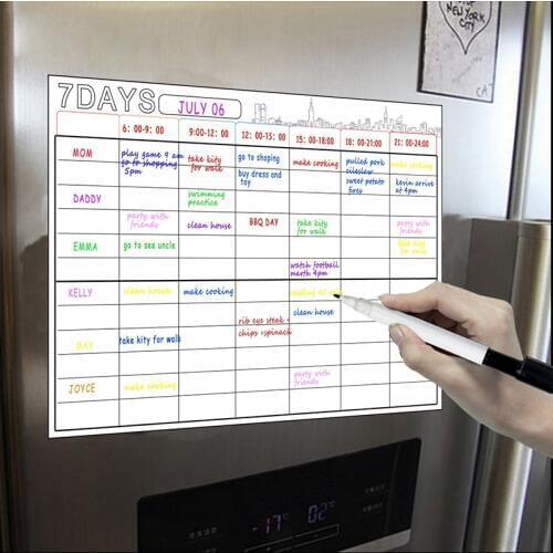 A3 Magnetic Whiteboard Dry Erase Calendar Set 16X12Inch Whiteboard Weekly Planner for Refrigerator Fridge Kitchen Home