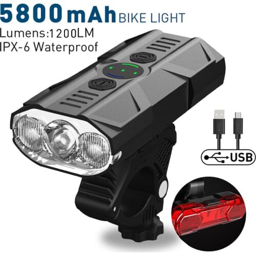 New Waterproof Back Headlight Lamp Flashlight Set Mountain Cycle Front Bicycle Lamp Mountain Bike Light USB LED Rechargeable