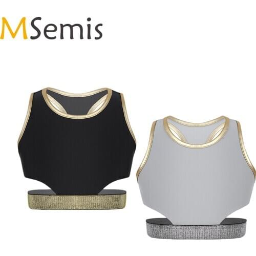Solid Color Basic Tank Tops for Girls Ballet Dance Gymnastics Tops Ballerina Stage Performance Kids Dance Class Exercise Wear