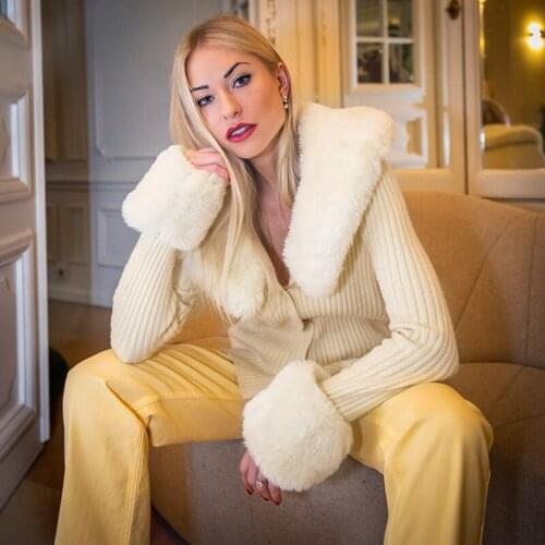 Autumn Winter Botton Sweater Wool Collar Cardigan Women Female Novelty 2020 Knitted Crop Top Coat Clothing