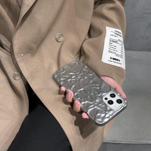 Luxury Silver Color Tin Foil Skin Soft Phone Case For iPhone 12 11 Pro Max Mini XR X XS Max 7 8 Plus SE2 Ultra Thin Retro Cover